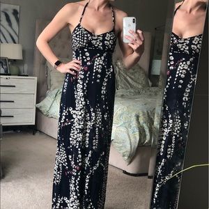 Express Maxi Navy Floral dress size XXS